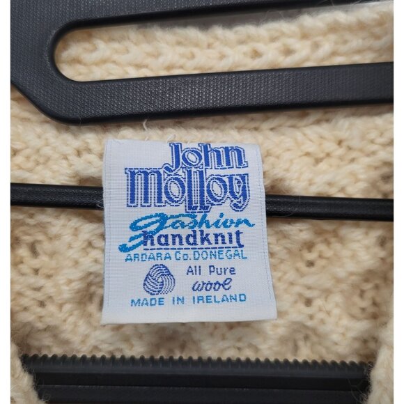 Vintage John Molloy Irish Wool Aran Cable Knit Cardigan - Picture 7 of 11